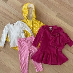 Ralph Lauren and Little me baby girl dress and rain coat 12-18 month size.